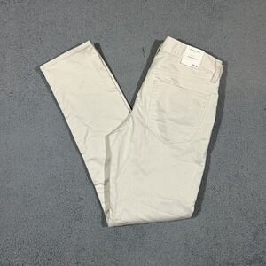 NWT Banana Republic Travel Jean Men 30x32 Cream Slim Fit Tapered Hemp #2377